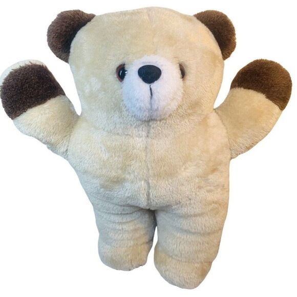 Vintage Muffin Enterprises Plush Chubby Standing Tan Unique Teddy Bear 16” - Picture 1 of 6